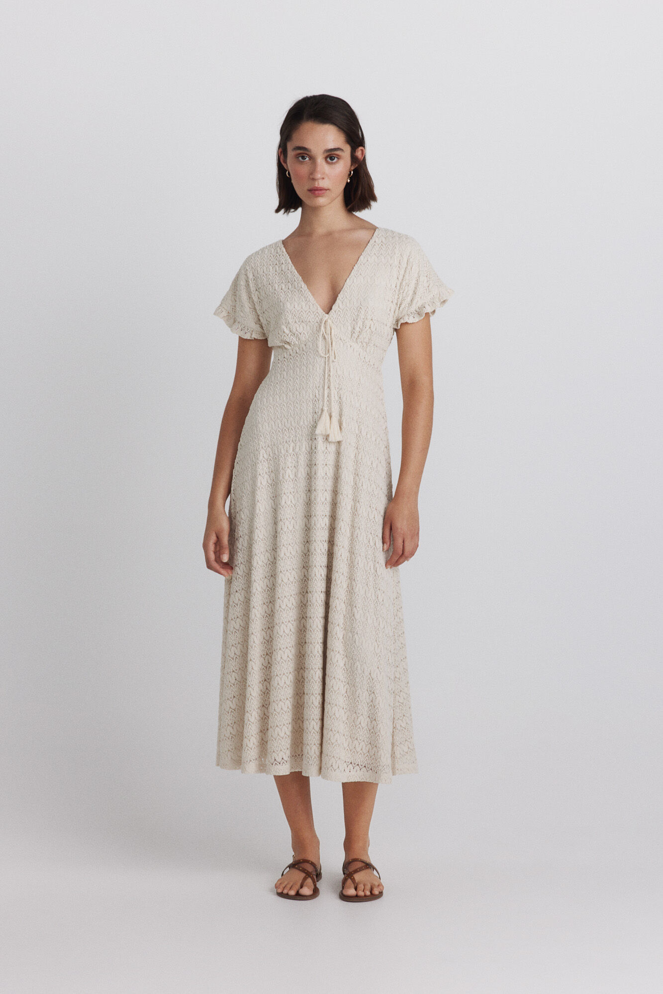 Springfield Vestido bordado con cord&oacute;n