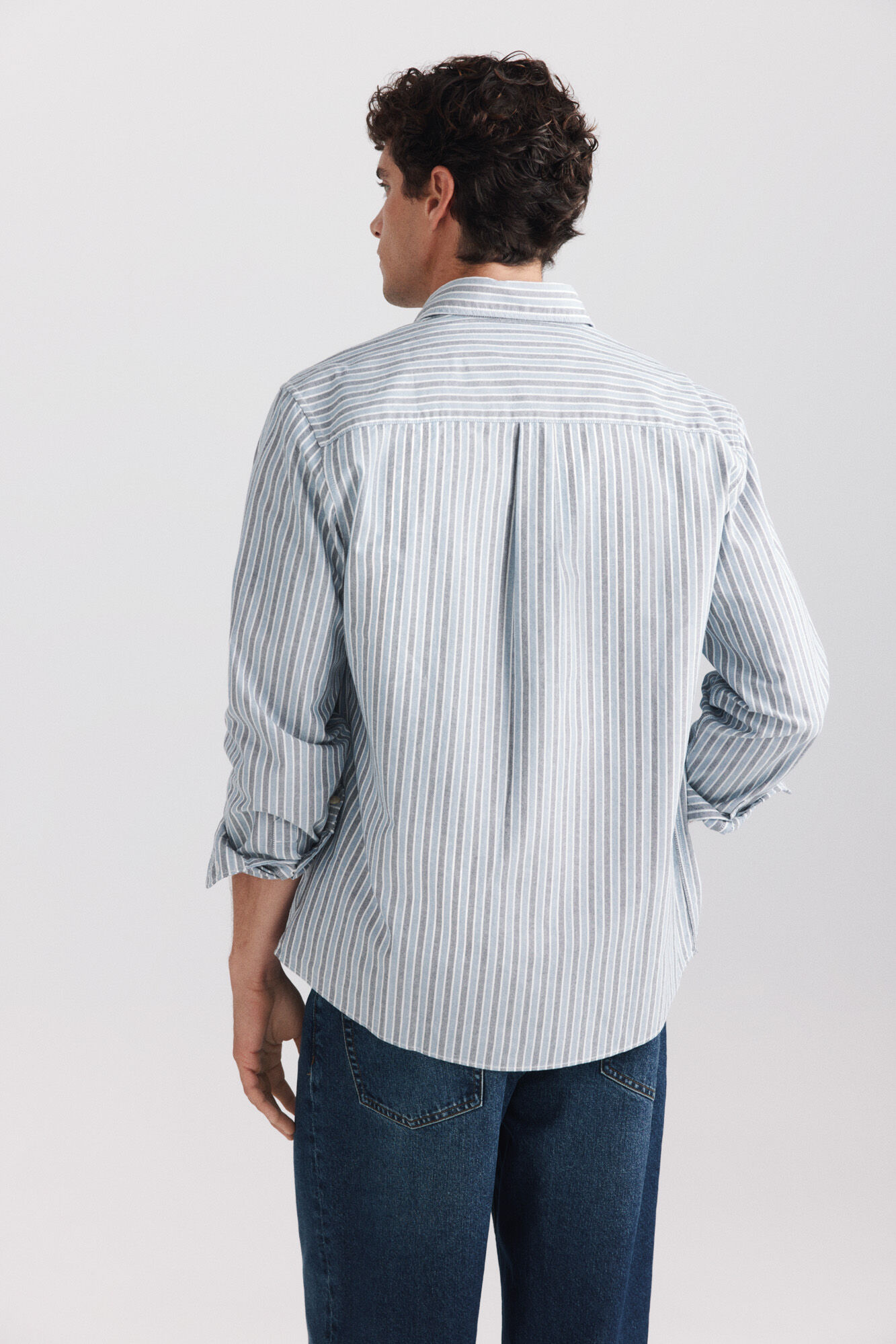 Springfield Camisa oxford de rayas azul