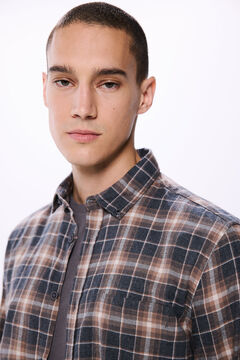 Springfield Camisa cuadros melange gris