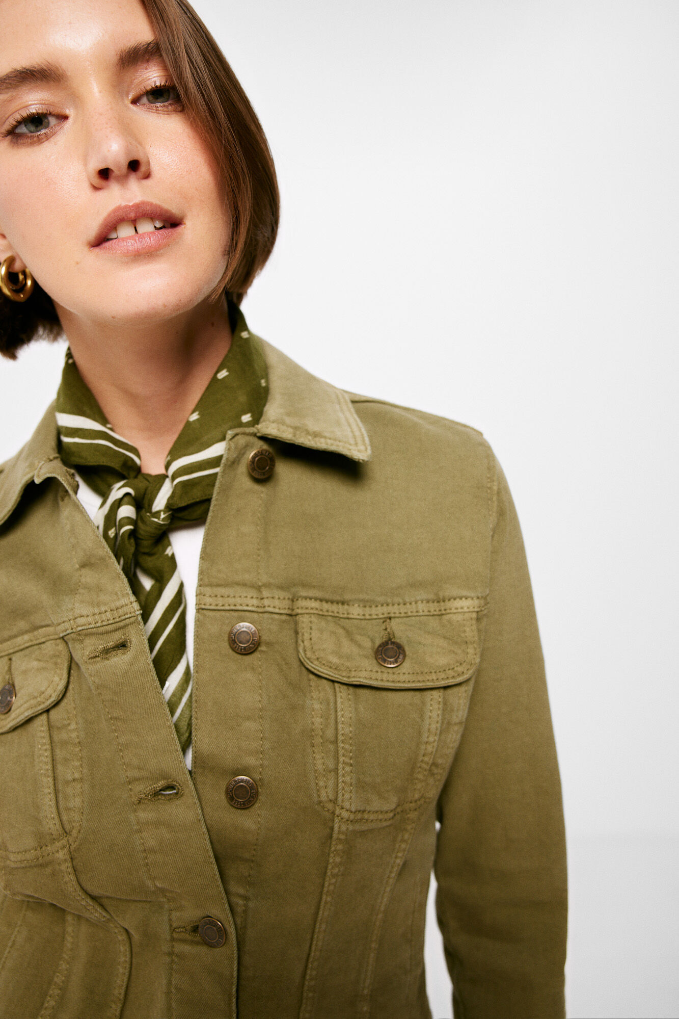 Springfield Chamarra Vaquera Color Algod&oacute;n kaki