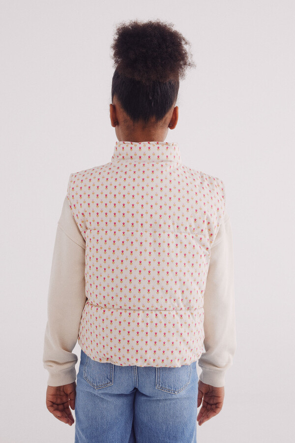 Springfield Kids Chaleco acolchado estampado niña blanco