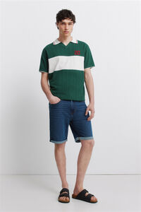 Springfield Bermudas de mezclilla b&aacute;sicas lavado oscuro slim fit