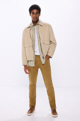 Springfield Pantalón color slim fit nude