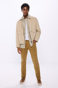 Springfield Pantalón color slim fit nude