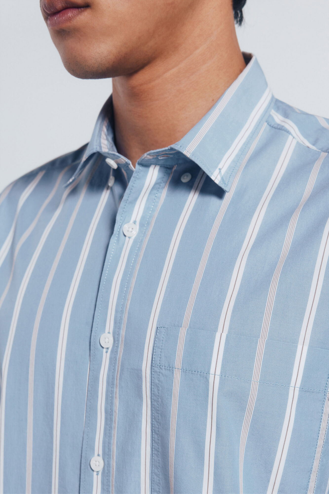 Springfield Camisa de popel&iacute;n a rayas azul