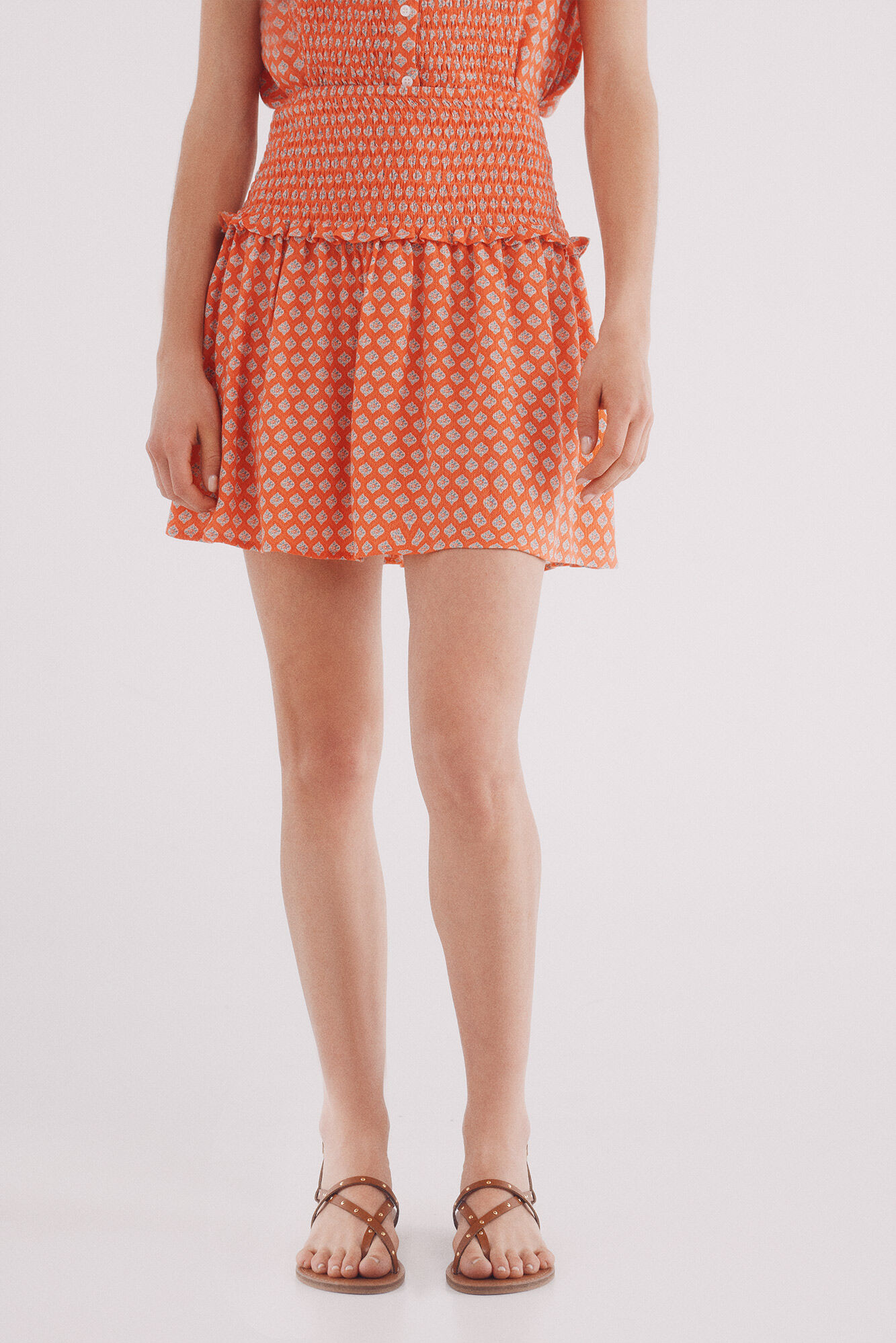 Springfield Falda el&aacute;stica con estampado de panal azul indigo