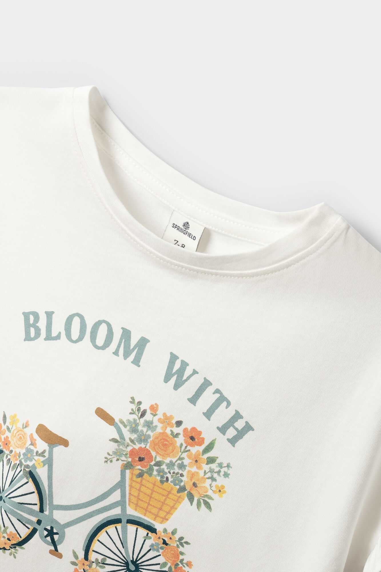 Springfield Kids Playera de manga corta de bici para ni&ntilde;a marfil