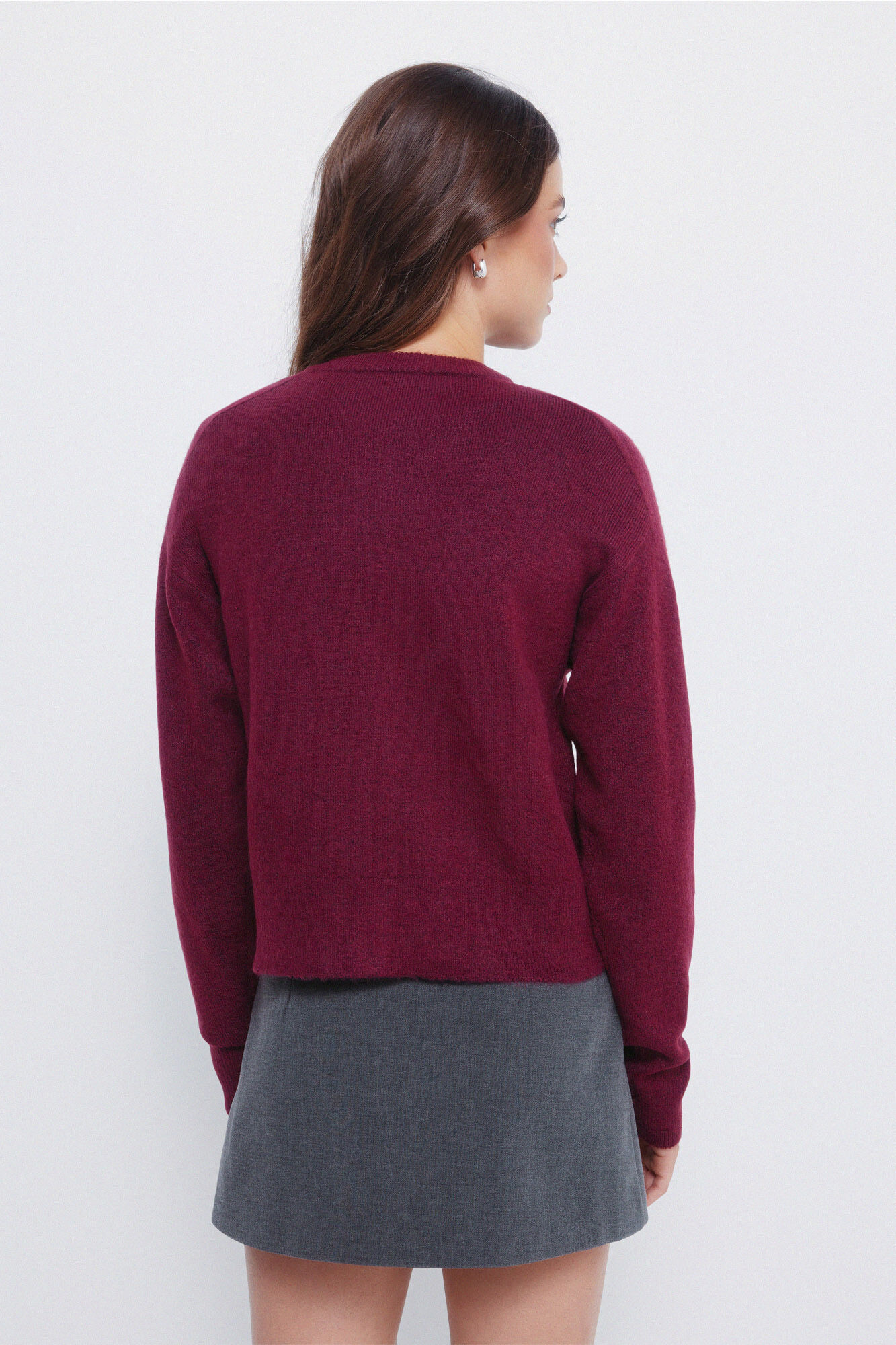 Springfield C&aacute;rdigan botones cuello redondo p&uacute;rpura