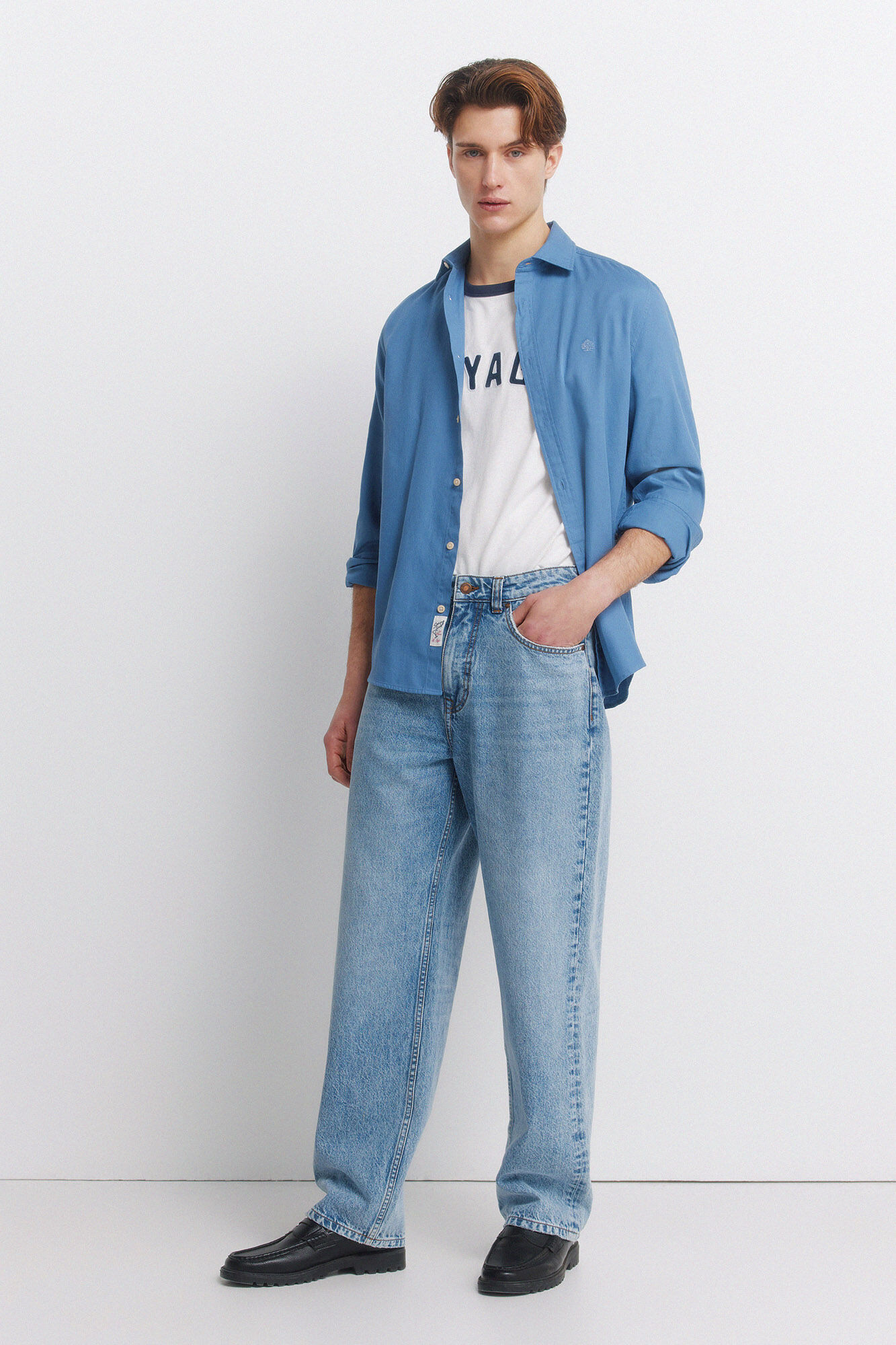 Springfield Camisa estructura azul