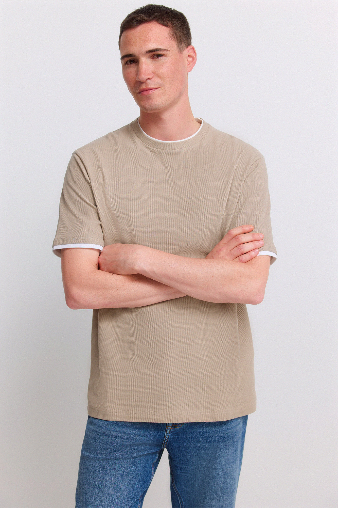 Springfield Playera de tela waffle doble