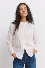 Springfield Camisa manga larga cuello mao de lino fucsia