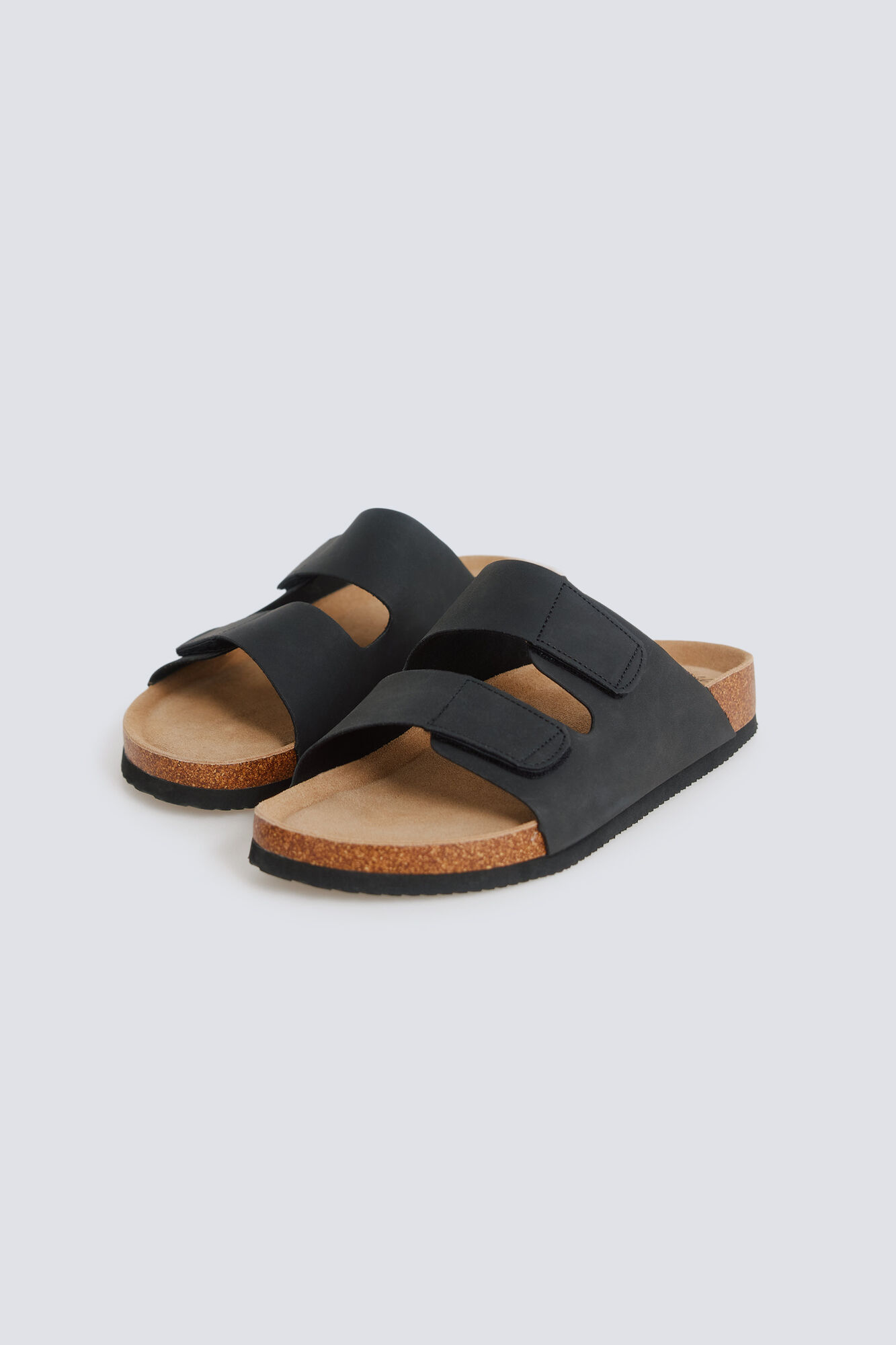 Springfield Sandalia de doble tira con velcro negro