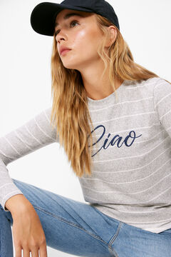 Springfield Playera "Ciao" Bimateria gris