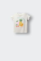 Springfield Kids Playera de manga corta de frutas para ni&ntilde;a marfil