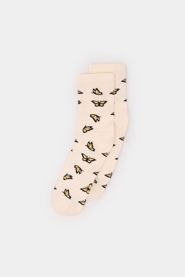 Springfield Calcetín largo mariposas café