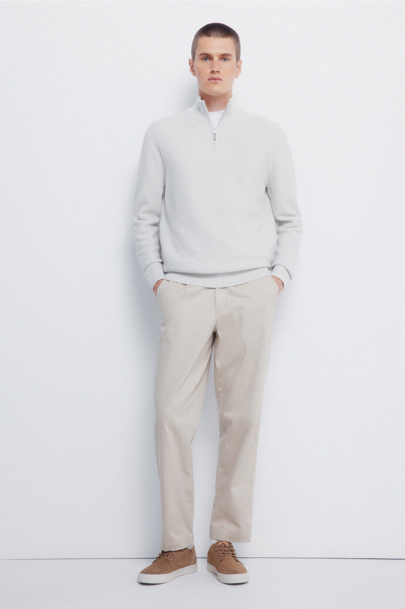 Springfield Jersey liso con cierre gris