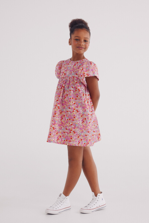 Springfield Kids Vestido flores niña fucsia