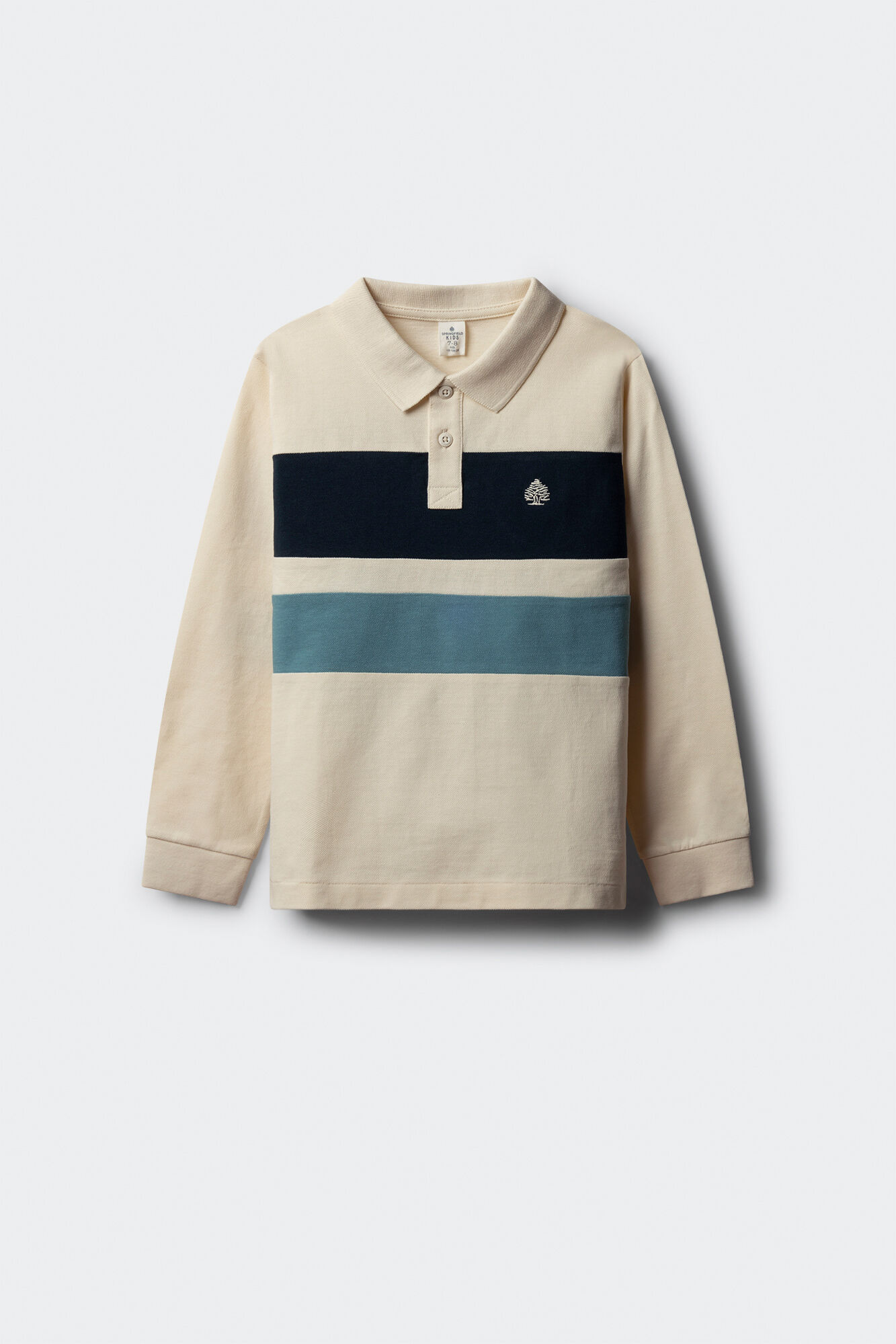 Springfield Kids Polo manga larga detalle rayas ni&ntilde;o blanco