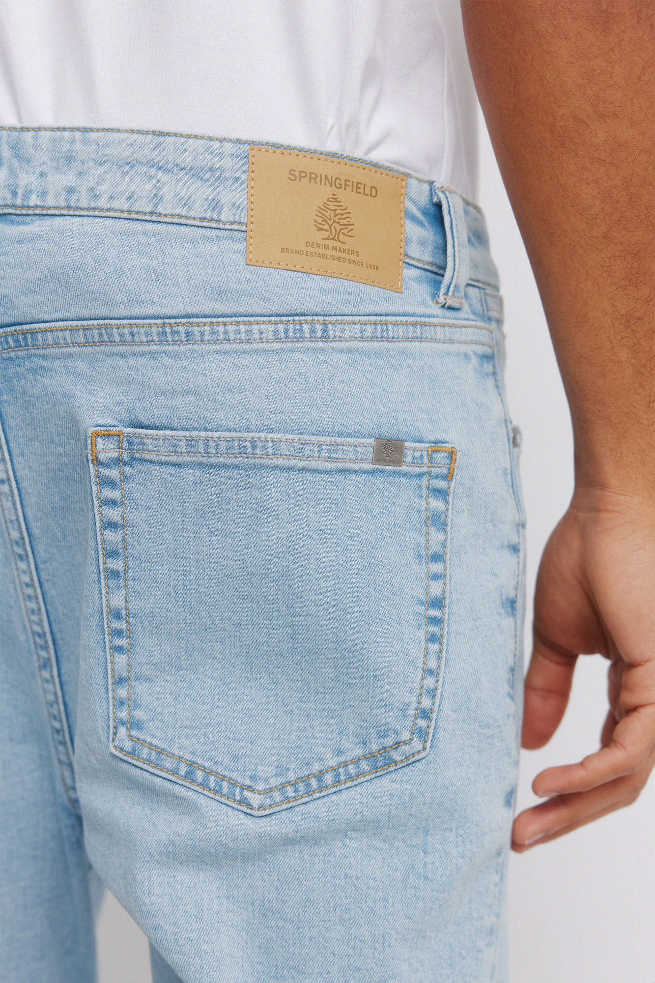 Springfield Jeans lavado claro slim fit azul indigo