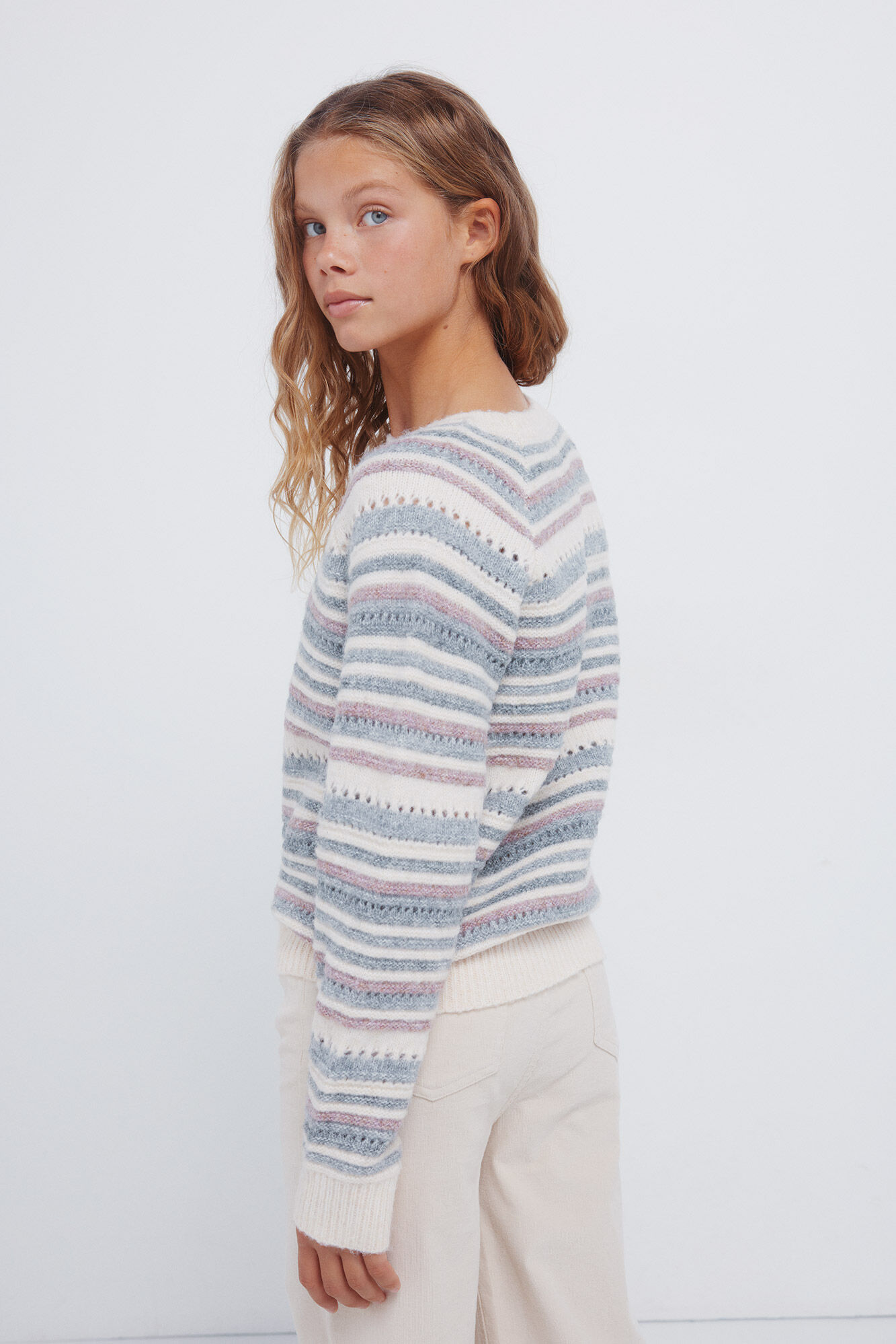 Springfield Kids Jersey de rayas para ni&ntilde;a. morado/lila