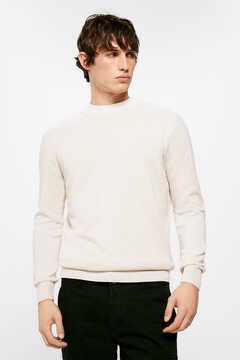 Springfield Suéter básico coderas estampado fondo blanco