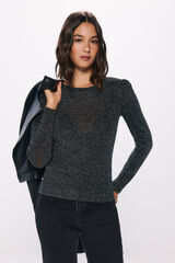 Springfield Playera tejido cortado lurex negro