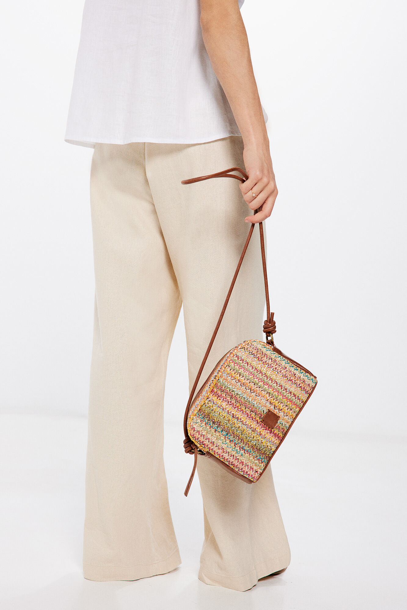 Bolsa bandolera rafia multicolor Bolsas para mujer Springfield MX