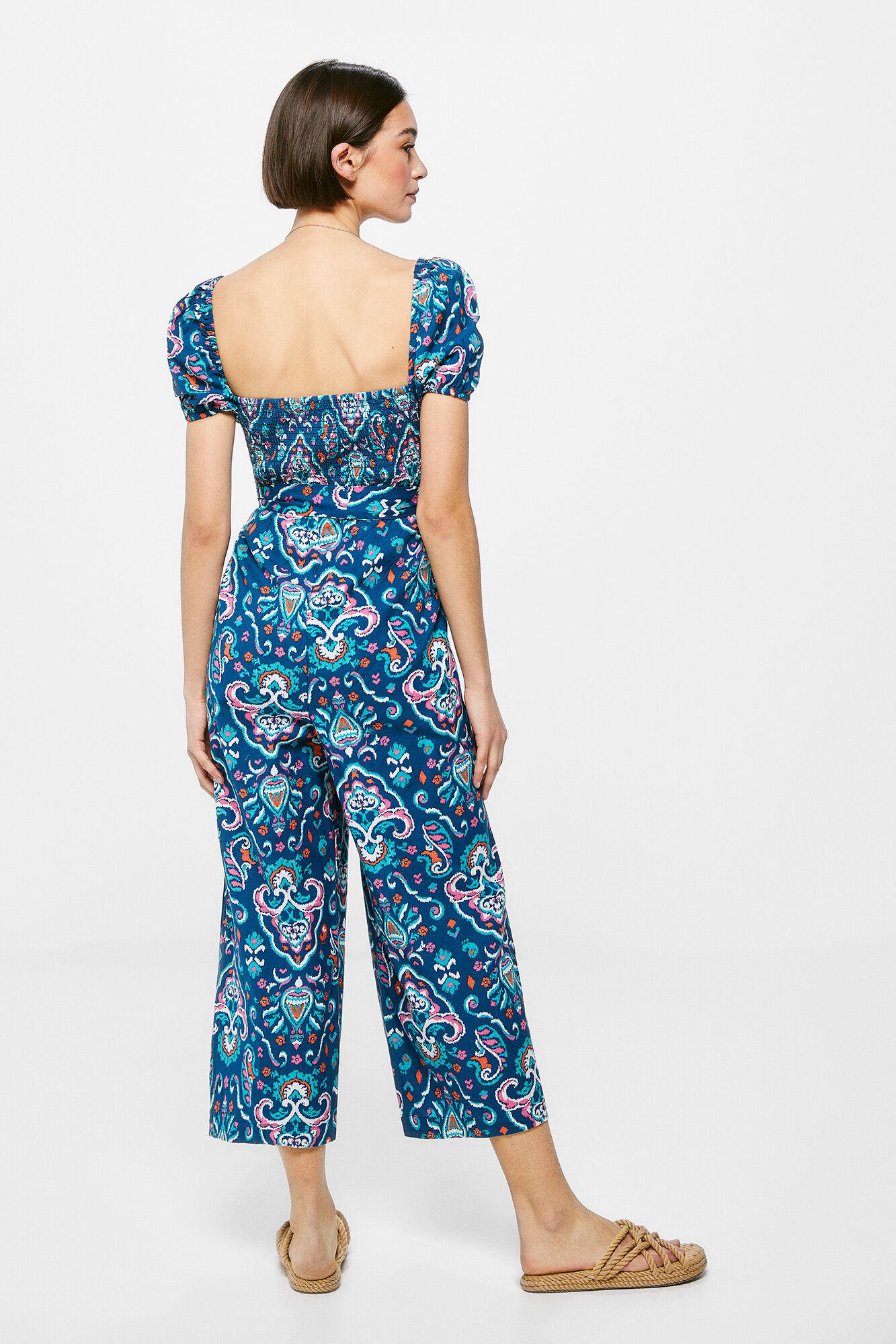 Springfield Mono Estampado Lino Algod&oacute;n marino