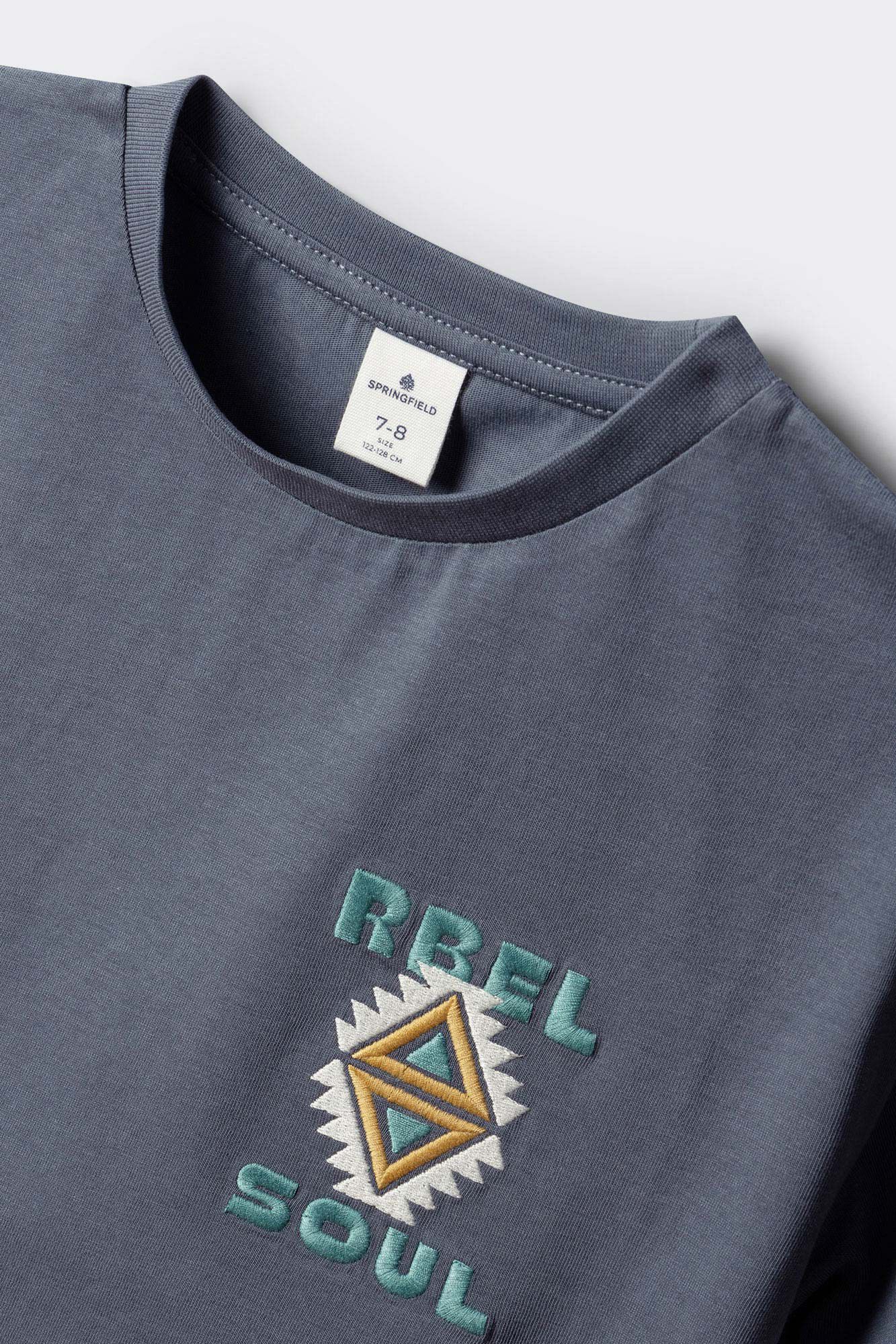 Springfield Kids Playera manga corta rebel soul para ni&ntilde;o azul