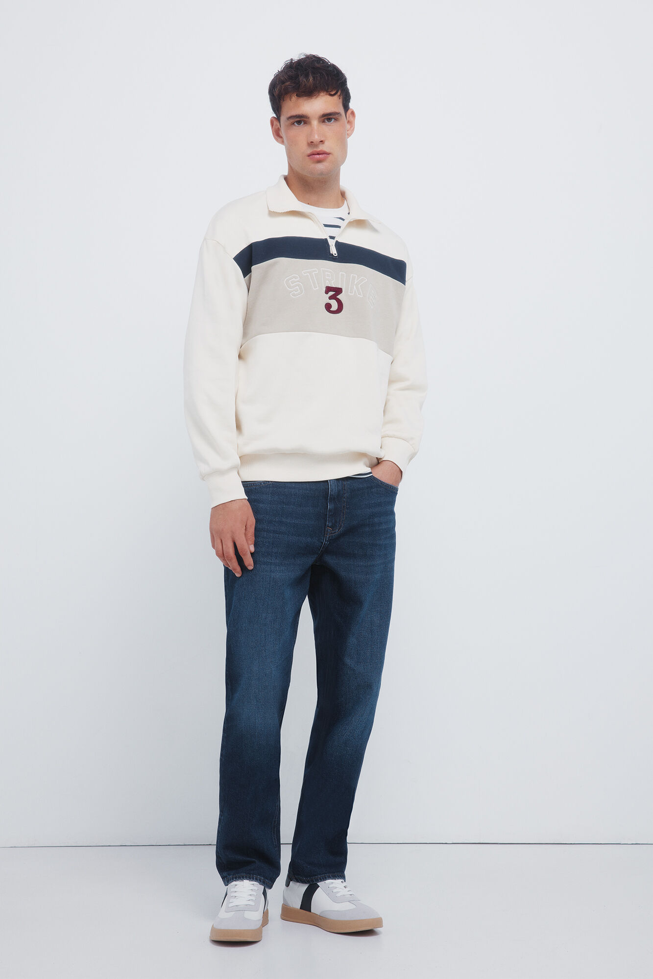 Springfield Jeans de corte regular con lavado oscuro azul