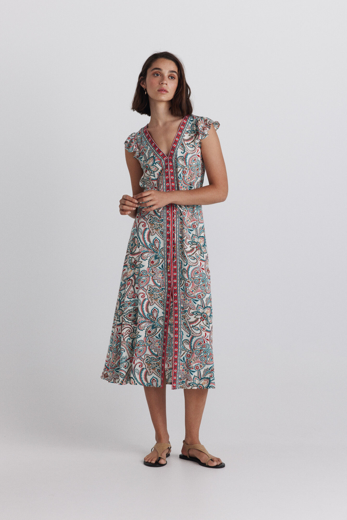Springfield Vestido estampado cenefa