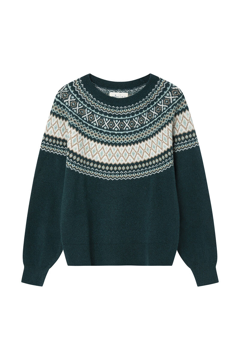 Springfield Su&eacute;ter jacquard lurex verde