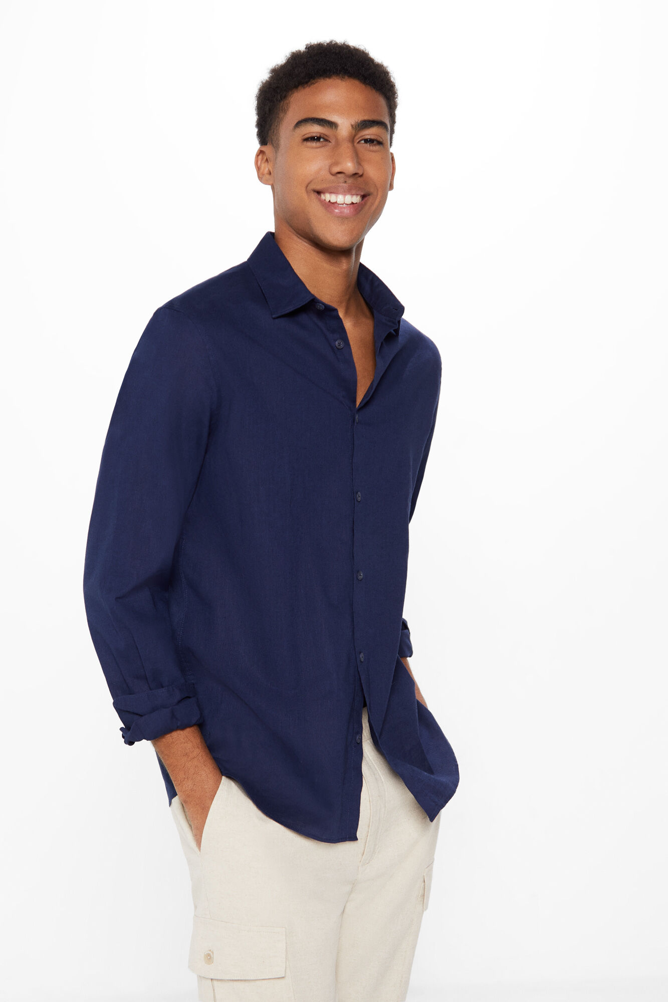 Camisa lino color Camisas de hombre Springfield MX