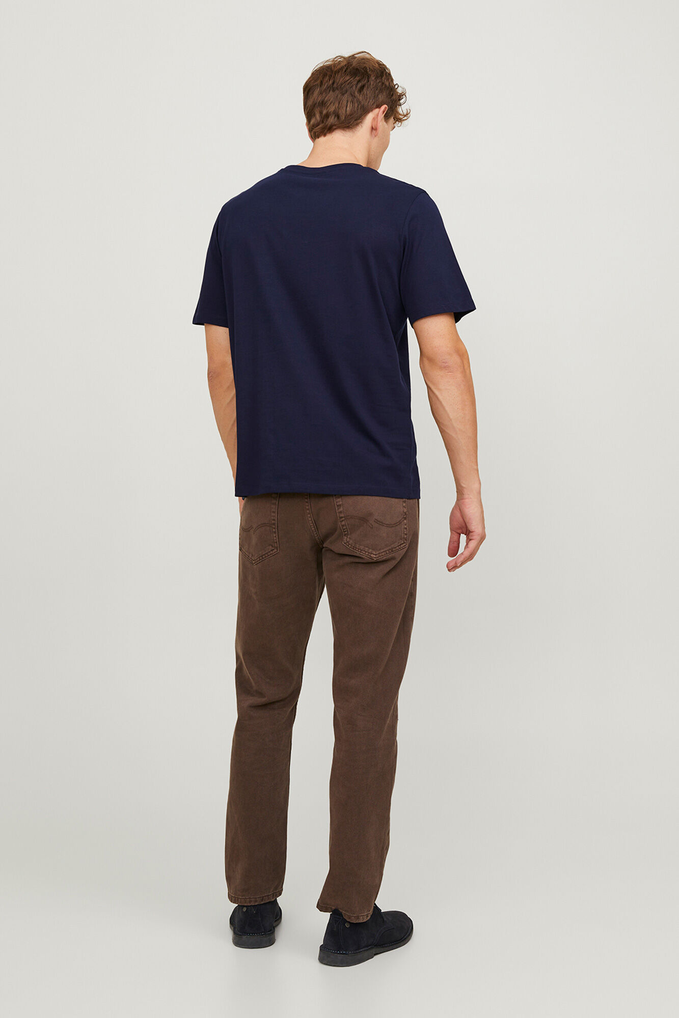 Jack & Jones Playera lisa est&aacute;ndar fit marino