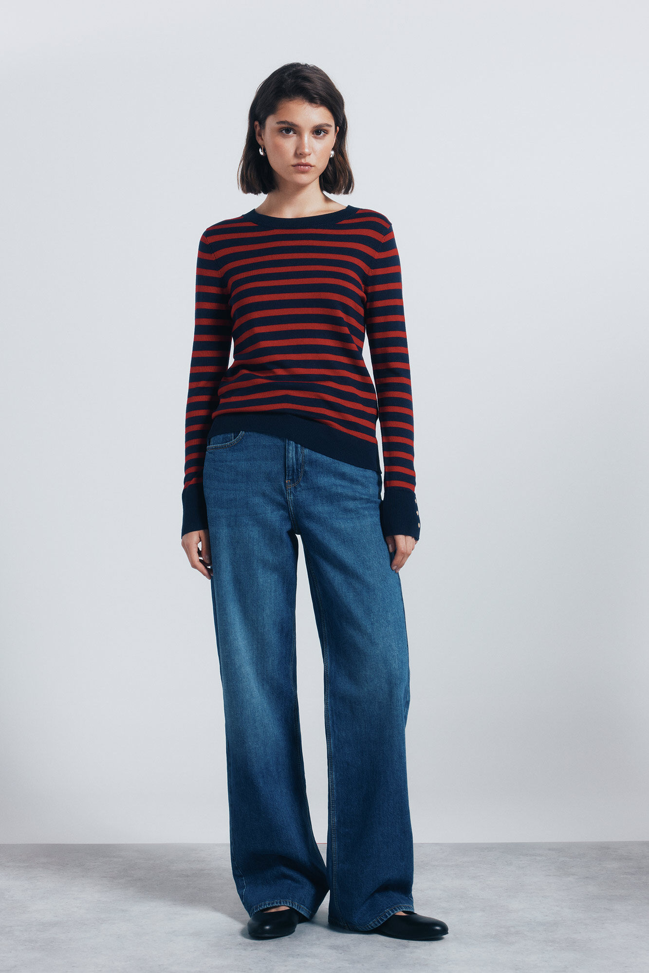 Springfield Su&eacute;ter fino botones pu&ntilde;os rojo