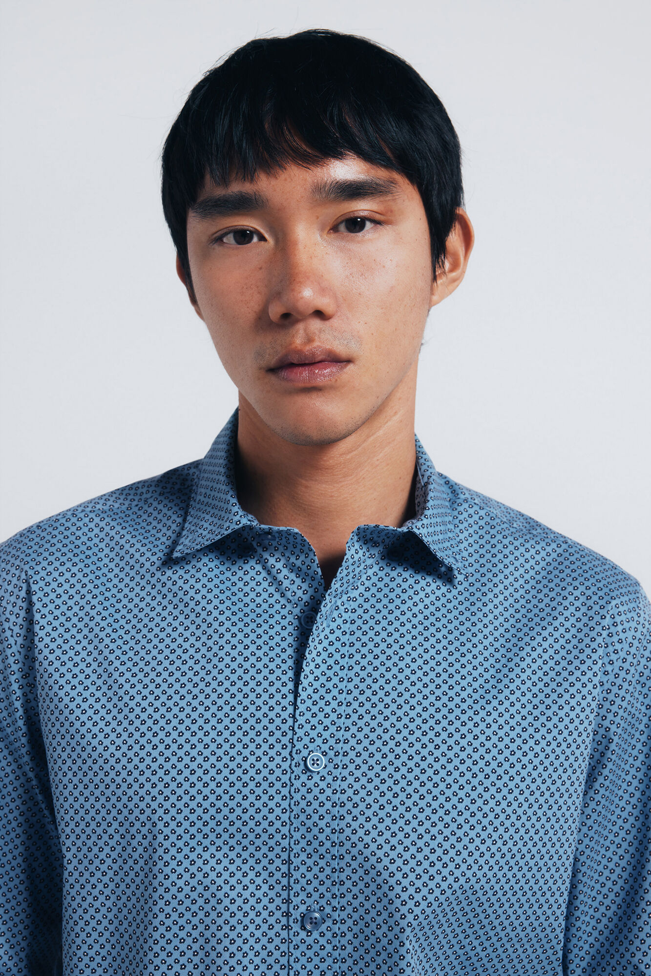 Springfield Camisa de popel&iacute;n con estampado azul