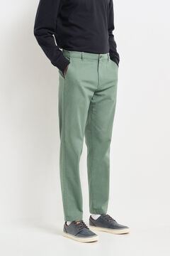 Springfield Pantalón chino color comfort slim fit verde