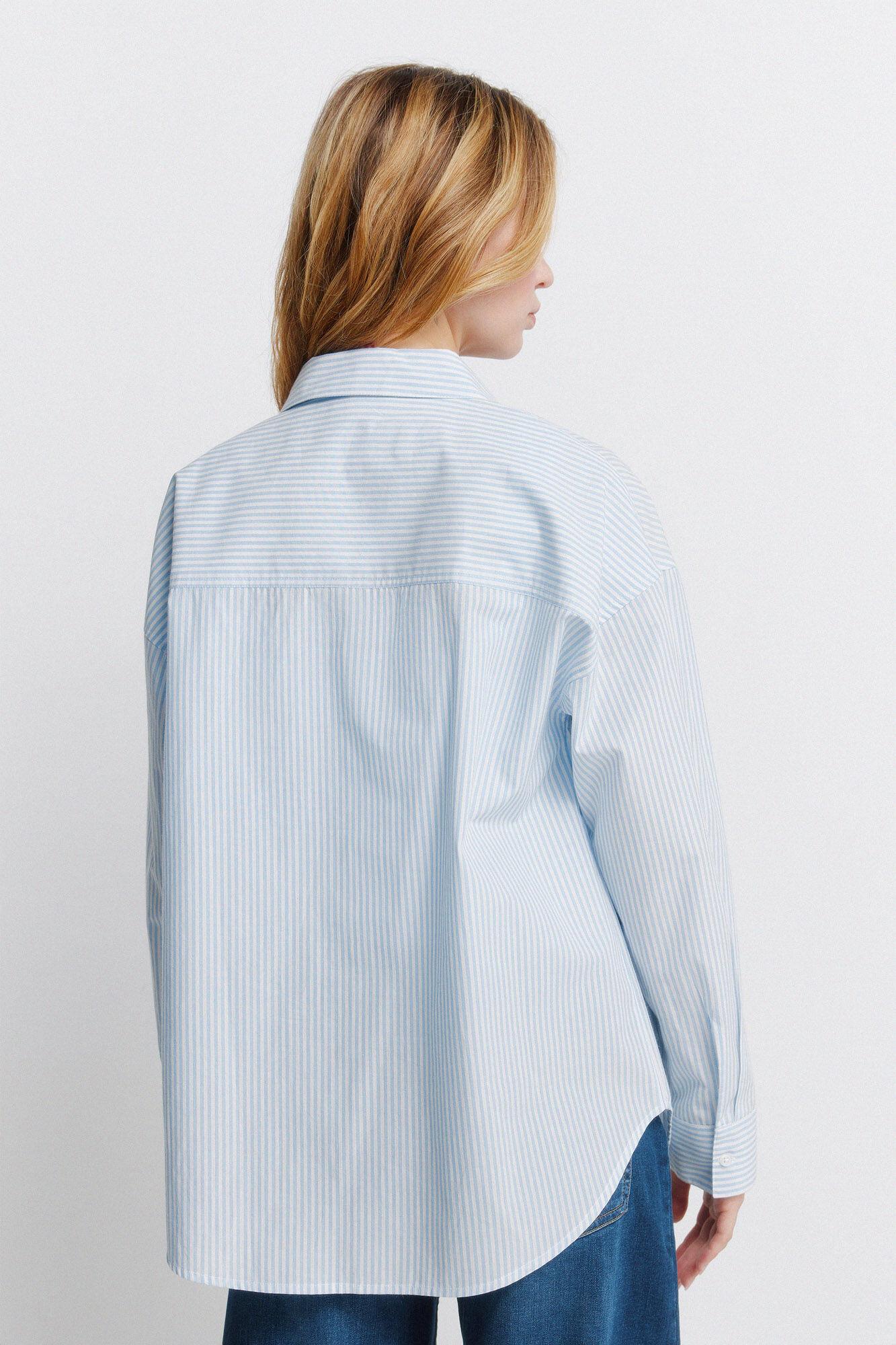 Springfield Camisa oversize de rayas azul