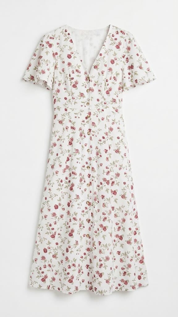 Springfield Vestido midi estampado floral blanco