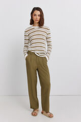 Springfield Pantalones de lino kaki
