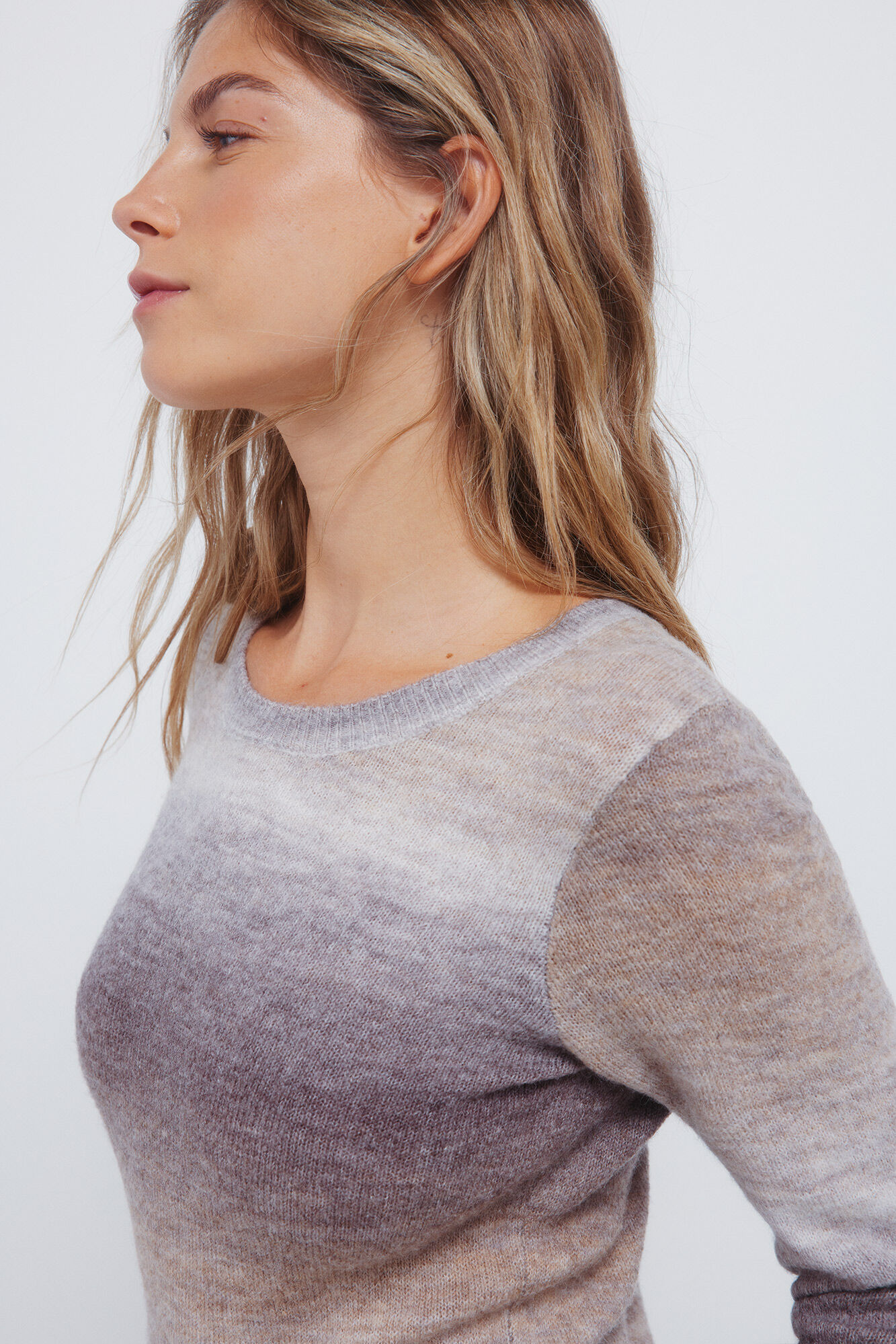 Springfield Vestido midi de punto tejido espacial gris