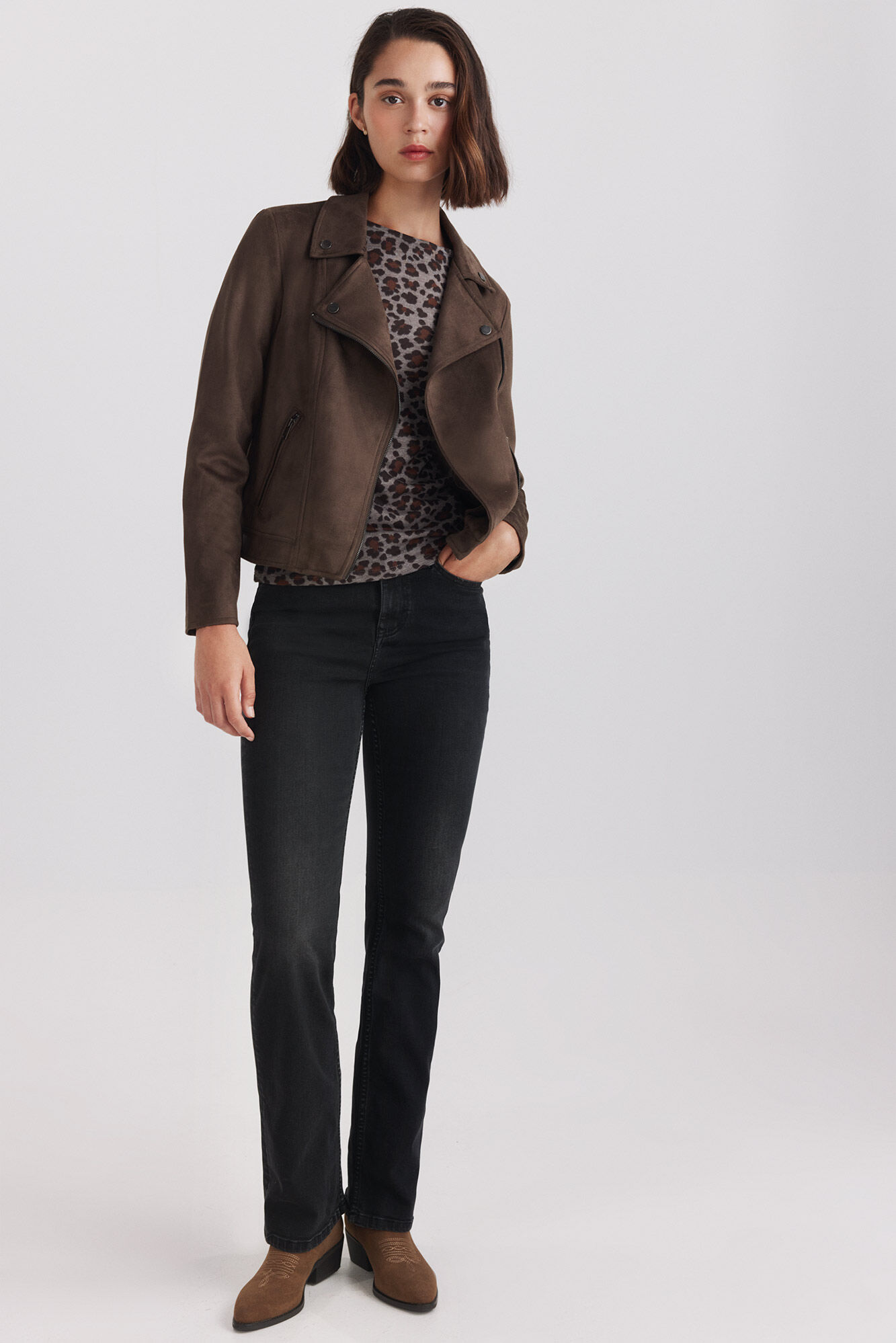 Springfield Playera animal print caf&eacute;