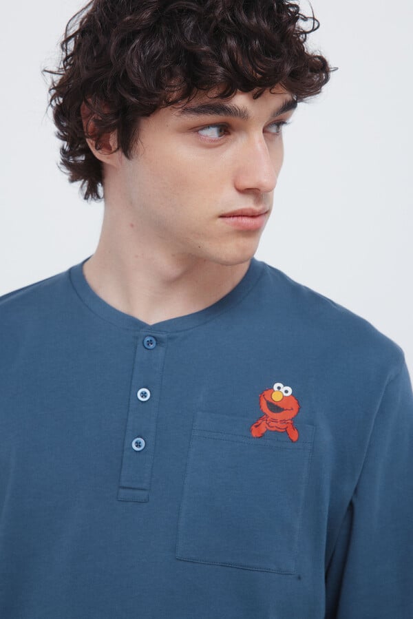 Springfield Pijama largo Plaza Sésamo azul