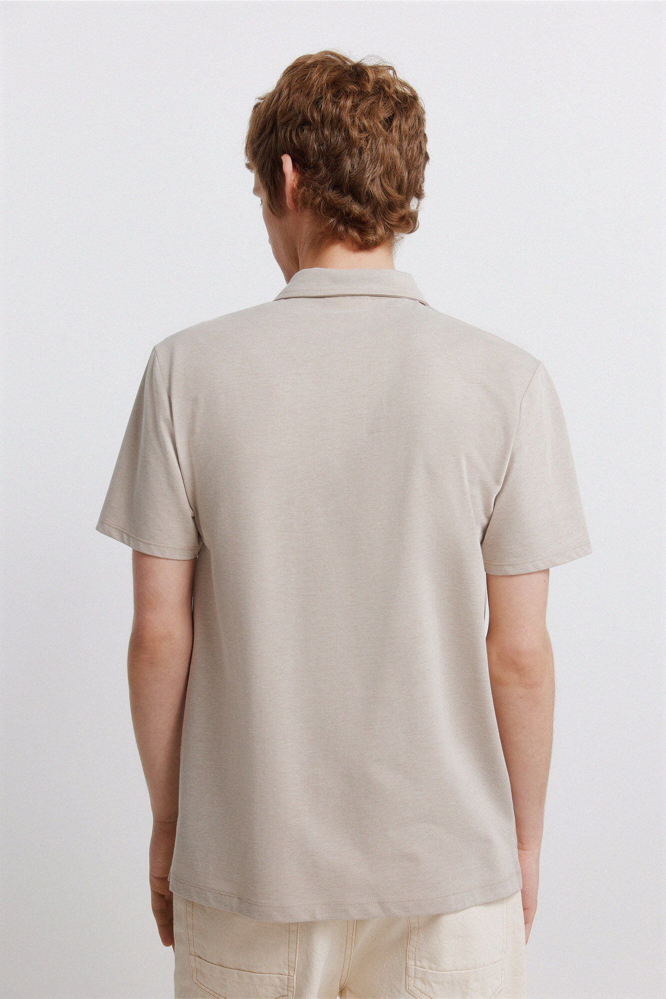 Springfield Polo liso slim fit beige