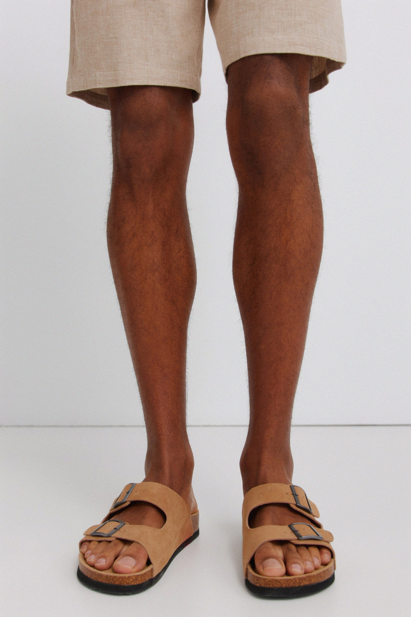 Springfield Sandalia de piel con doble hebilla