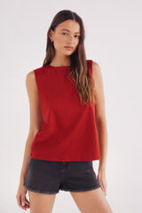 Springfield Playera crochet hombros rojo