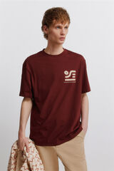 Springfield Playera bordado &eacute;tnico naranja