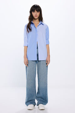 Springfield Camisa oversize rayas mix azul indigo