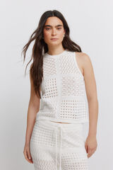 Springfield Top de punto calado beige