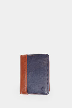 Springfield Cartera slim efecto piel bicolor azul